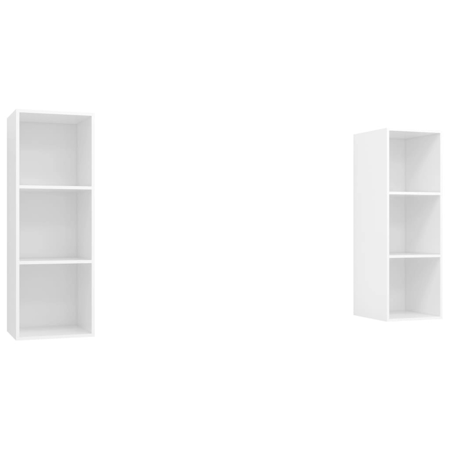 vidaXL TV-Wandschränke 2 Stk Weiß Holzwerkstoff 3079853