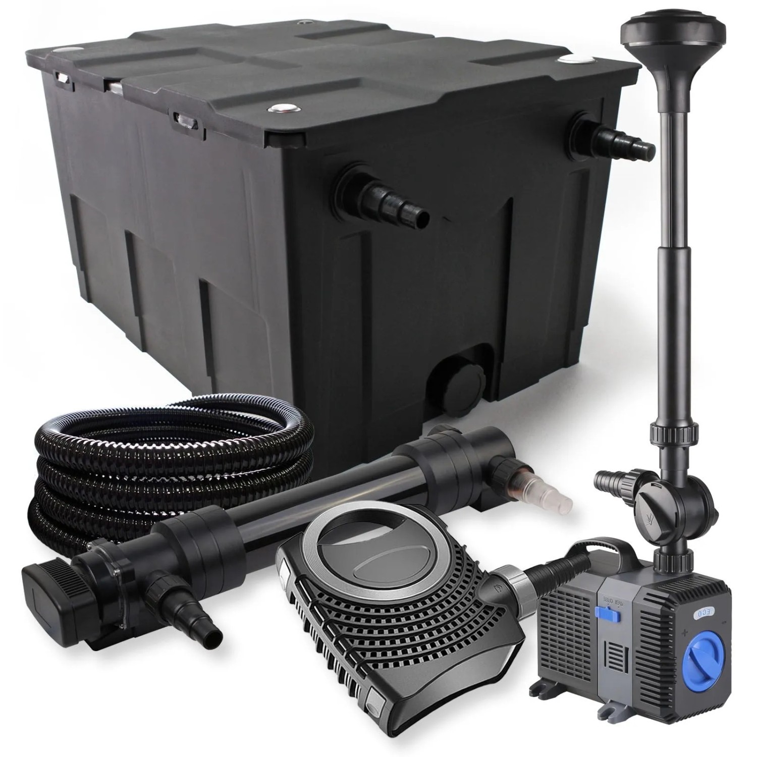 Sunsun 1-Kammer Filter Set 60000L 36W Uvc Teich Klärer Neo10000 80W Pumpe 25M Schlauch