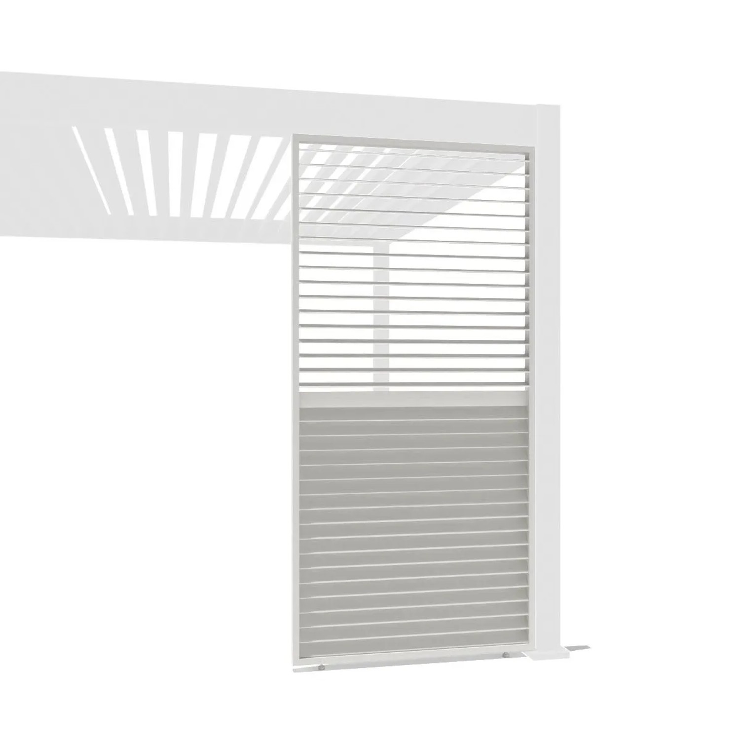 Weide Aluminium Lamellenwand Für Weide Pergola Drehbare Lamellen Weiß 1.13 Meter