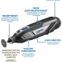 Dremel 8240 Akku-Multitool mit Zubehör-Set, ideal für präzises Schleifen und Trennen.