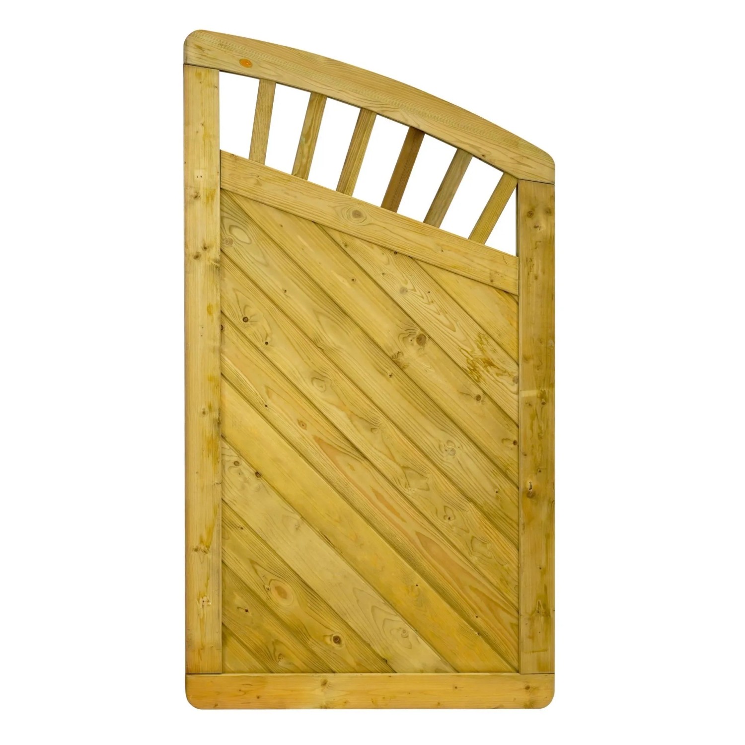 GartenLand Massivzaun INNSBRUCK MASSIV Bogen+Strebe 90x165 cm Holzzaun Fichte PEFC KDI Grün Massiver Rahmen 44x88 mm Sehr Stabil