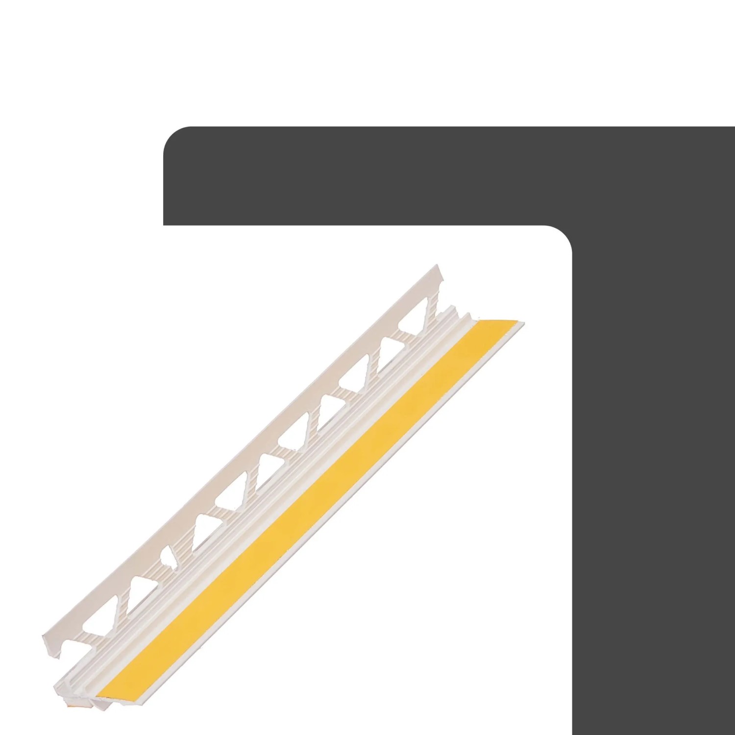 Weiße Protektor Anputzleiste (40x260cm) aus PVC mit Schutzlippe für Innen- und Außenputz.
