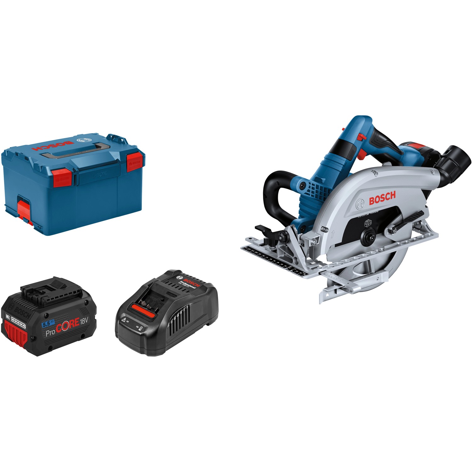 Bosch Professional Handkreissäge GKS 18V-70 L inkl. 2 x 5 Ah in L-Boxx