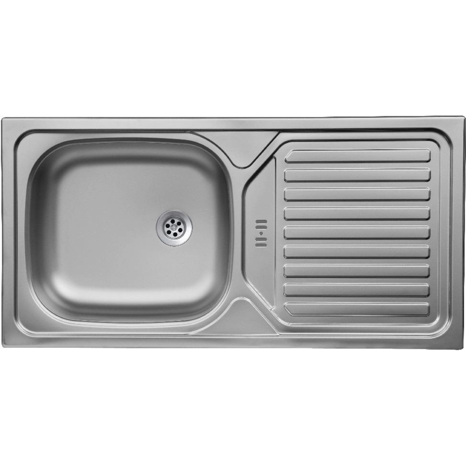 Edelstahl Einbauspüle für Held Küchenzeile Kempten, Abtropffläche links.