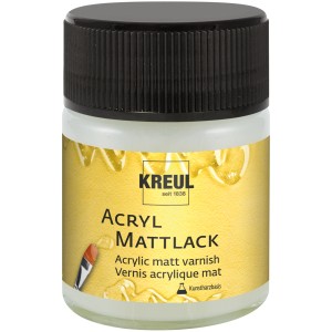 Kreul Acryllack Matt, 50ml, farbloser Kunstharzlack für Bastelarbeiten.