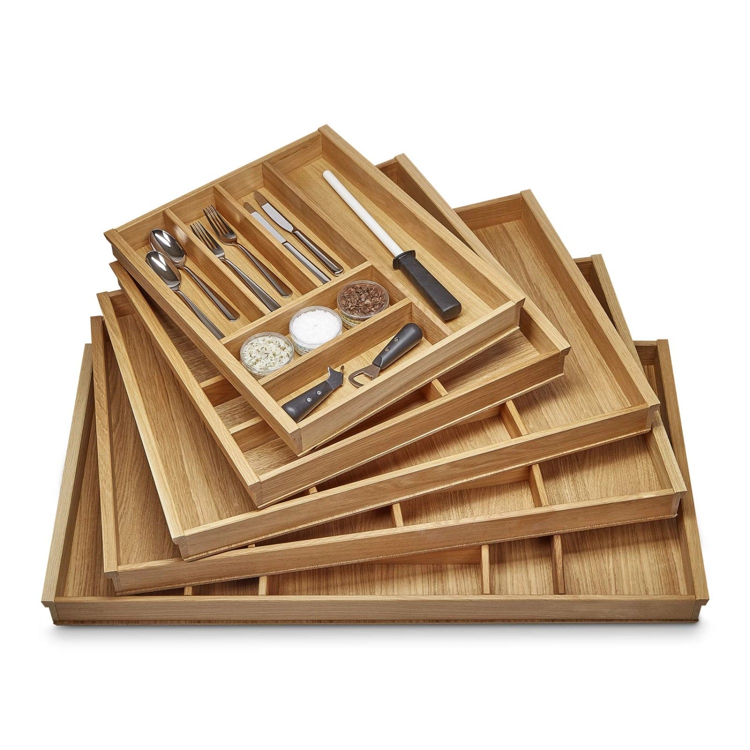 SOTECH ORGA-BOX III Eiche Besteckeinsatz 900 mm Höhe 56 mm Für Nobilia Ab 2013 Pronorm und Brigitte Küchen_4