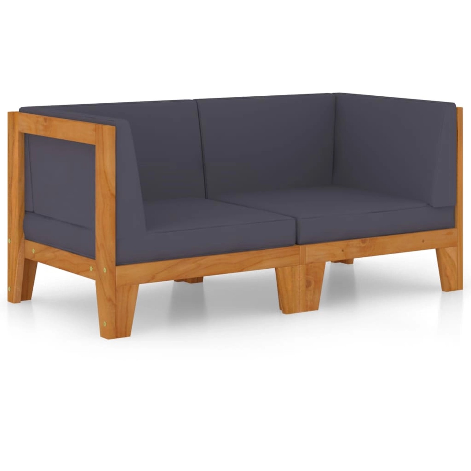 vidaXL Gartenlounge-Set 2-Sitzer-Sofa mit Dunkelgrauen Kissen günstig online kaufen