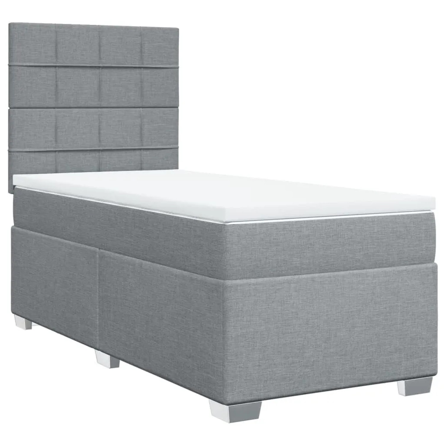 vidaXL Boxspringbett mit Matratze Hellgrau 100x200 cm Stoff 3290399 günstig online kaufen