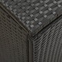 Detailaufnahme: Schwarze VidaXL Gartenbox aus Poly Rattan, Universalbox für Gartenmöbel.