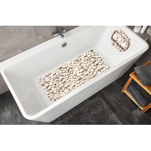 Naturfarbene Kleine Wolke Wanneneinlage Stepstone in Badewanne, 36x92 cm.