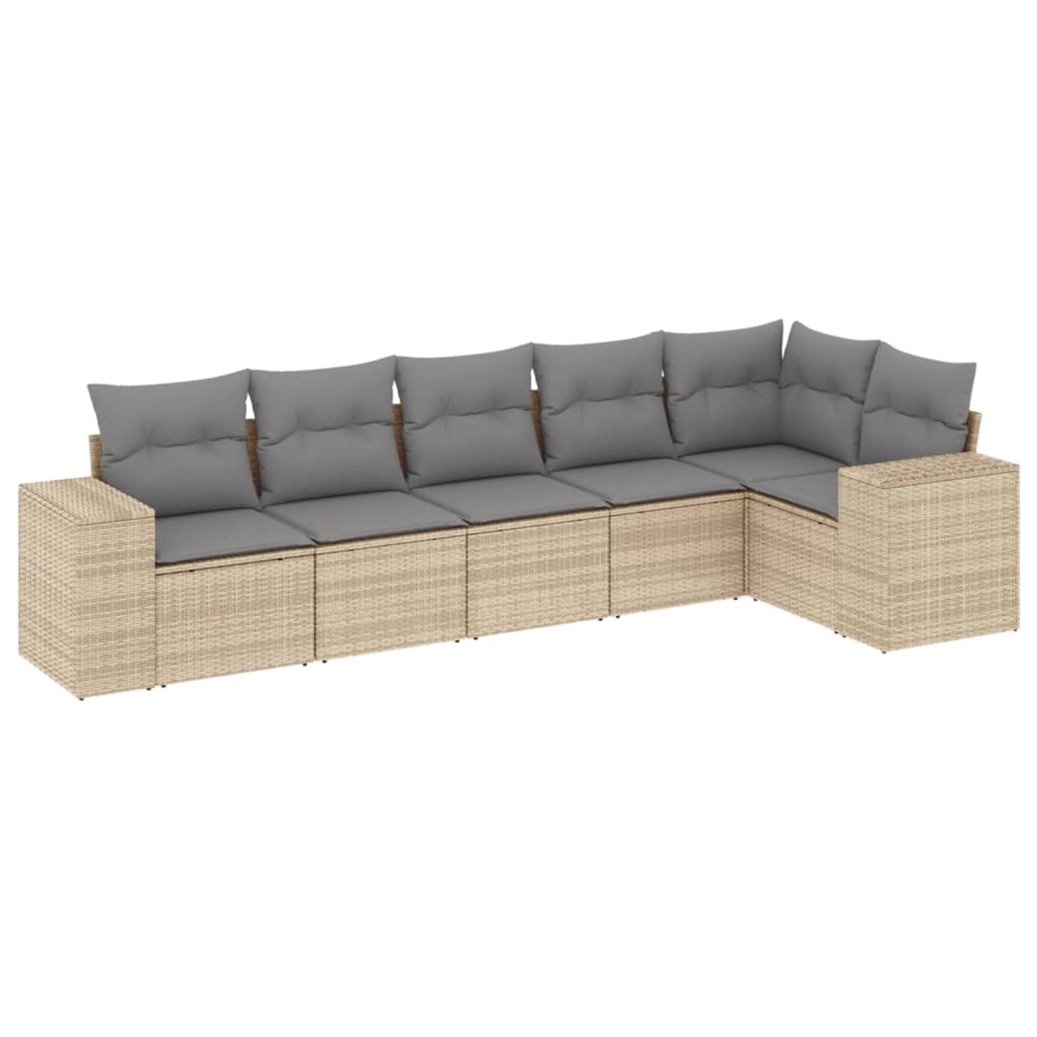 vidaXL 6-Tlg Garten-Sofagarnitur mit Kissen Beige Poly Rattan 3254926 günstig online kaufen