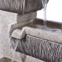Großer, mehrstufiger Design-Gartenbrunnen (H 80 cm) aus Kunststein mit LED-Beleuchtung.