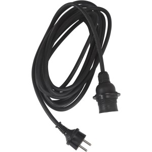 Schwarze PR Home Cebu Außenleuchte mit Kabel, Stecker und Fassung für E27 Leuchtmittel.