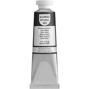 Lukas Studio Ölfarbe Elfenbeinschwarz, 37ml Tube für Künstlerbedarf.