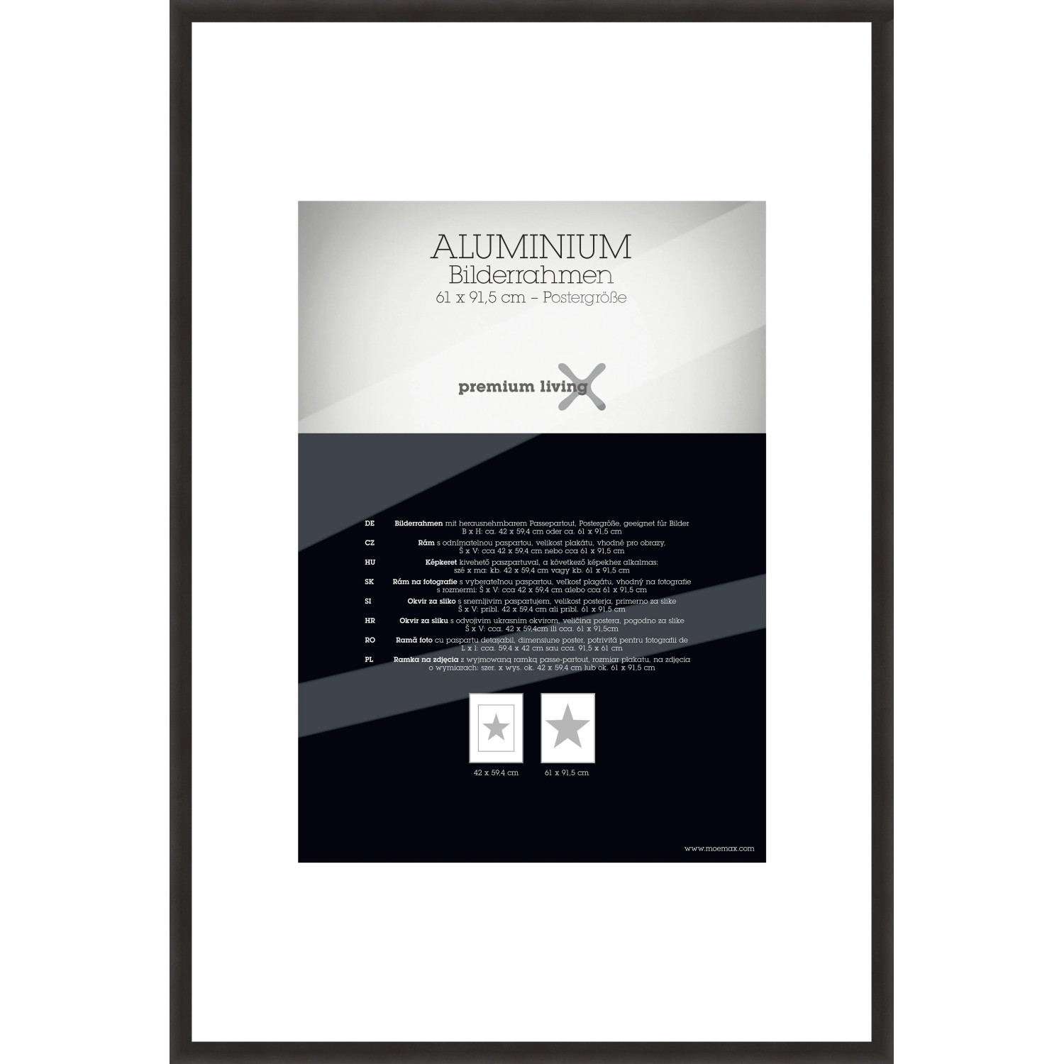 Premium Living Bilderrahmen Aluminium ca. 61x91,5cm