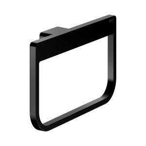 Keuco Handtuchring Rose, 24cm, schwenkbar, zum Kleben/Schrauben, schwarz-matt. Badaccessoire für Gästehandtücher.