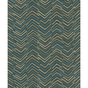 Rasch Vliestapete Barbara Home mit Grafikmuster in Petrol, Grün und Braun. Dekorative Tapete für Wohnräume.