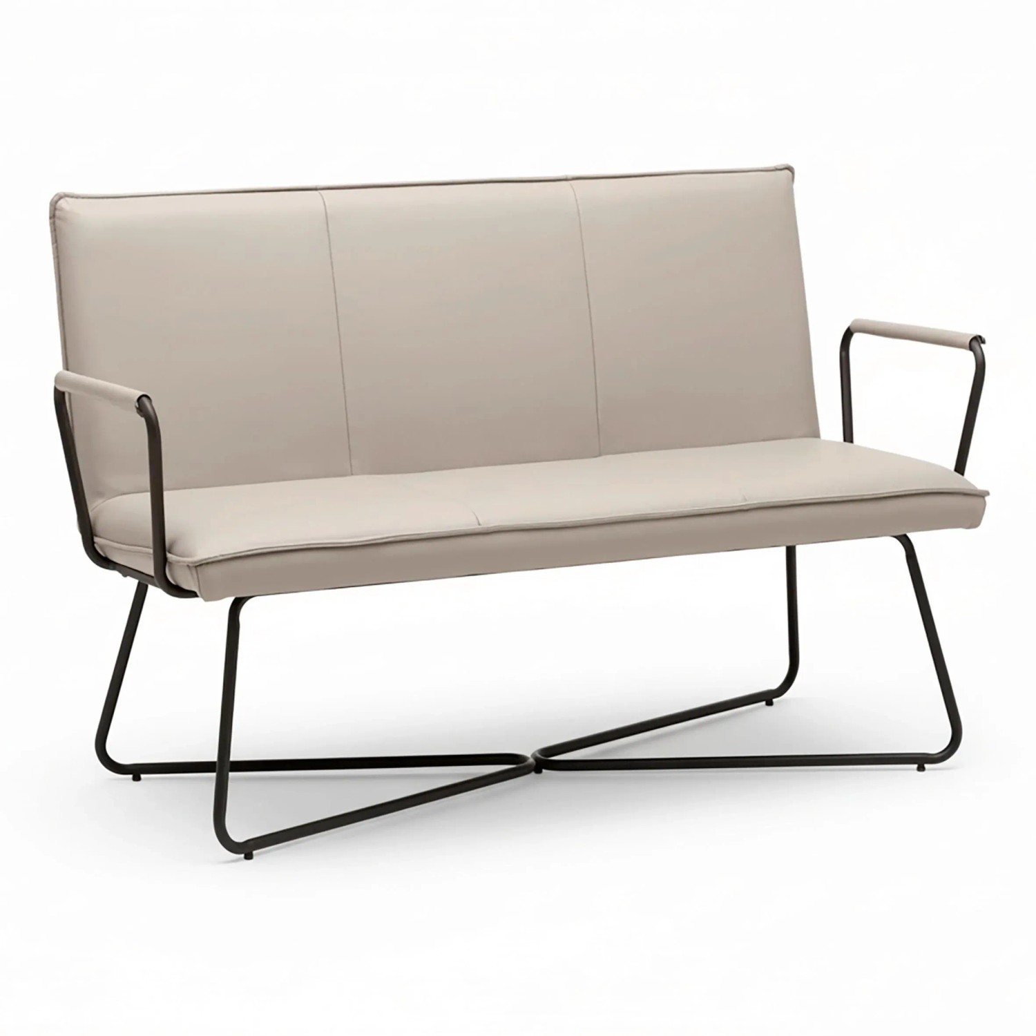 Bessagi Home Sitzbank Bosco Taupe Lederlook Gepolstert