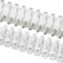 Weiße 12-polige Steckklemmen Ø 2,5 mm zur Verbindung von starren Leitungen.
