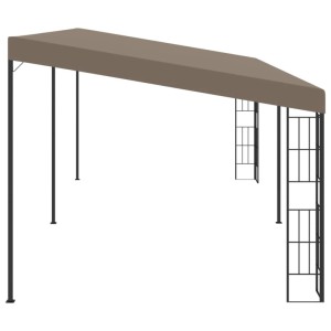 DELUKE Gartenpavillon Pergola LYMP 6x3m Taupe Stoff Terrassenüberdachung Garten Pavillon Rankhilfe Sonnenschutz Gartenpergola