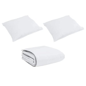 vidaXL Winterbettdecke mit Kissen 3-Tlg Weiß Daunenfeder 3376913