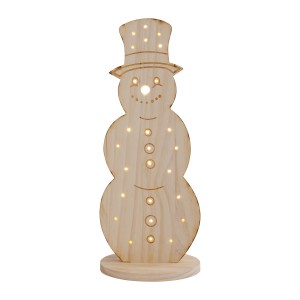 Näve LED Weihnachtsdeko Holz Snowy, 80 cm, warmweiß, für Innen, batteriebetrieben.
