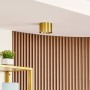 Goldene Lindby LED Deckenlampe Nivoria aus Aluminium, runde Wohnzimmerleuchte.