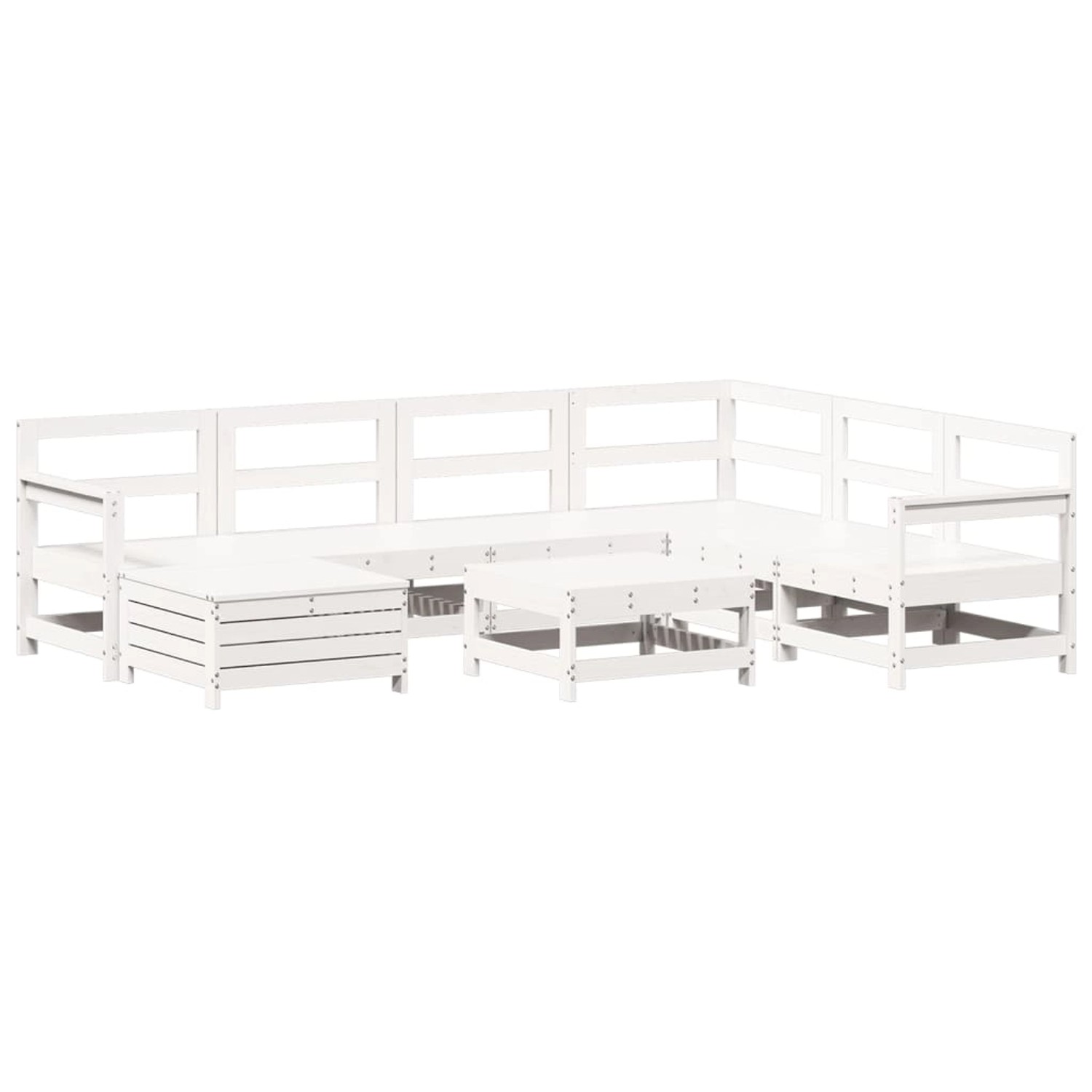 vidaXL 8-Tlg Garten-Sofagarnitur Weiß Massivholz Kiefer 3250613 günstig online kaufen
