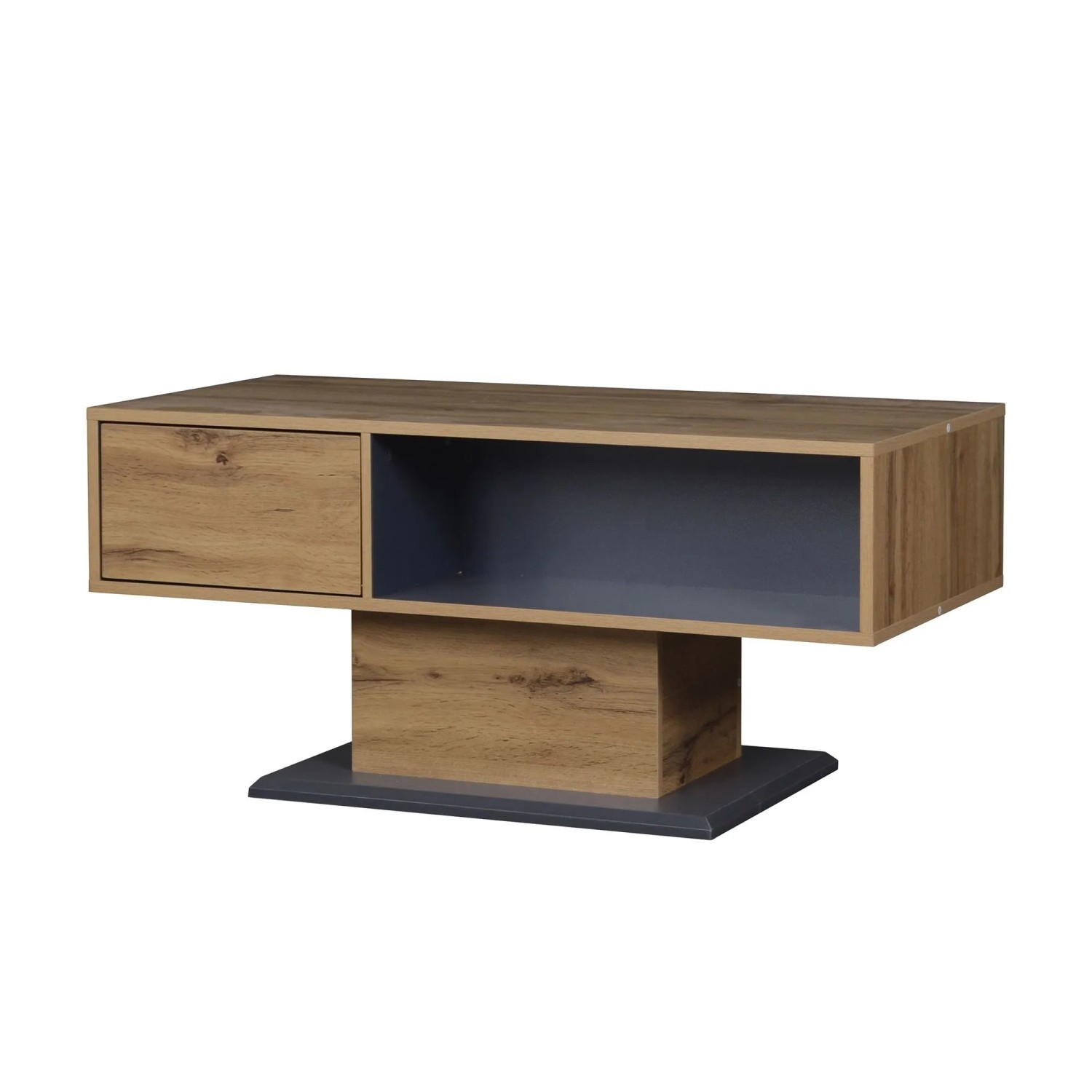 okwish Couchtisch mit Doppelseitigem Stauraum/Großem Ablagefach/Zusätzlichem Innenfach Wohnzimmertisch 100 × 50 cm
