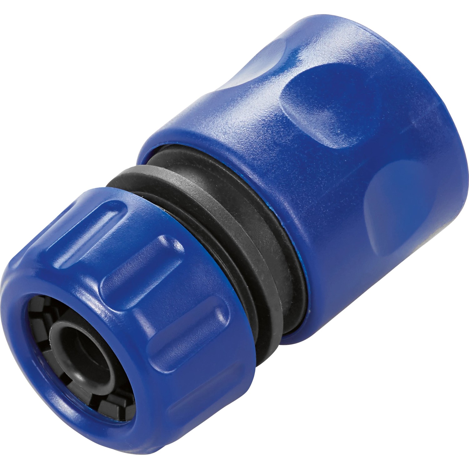Blaues Schlauchstück aus dem LUX-TOOLS Gartenbrausen-Set Classic.