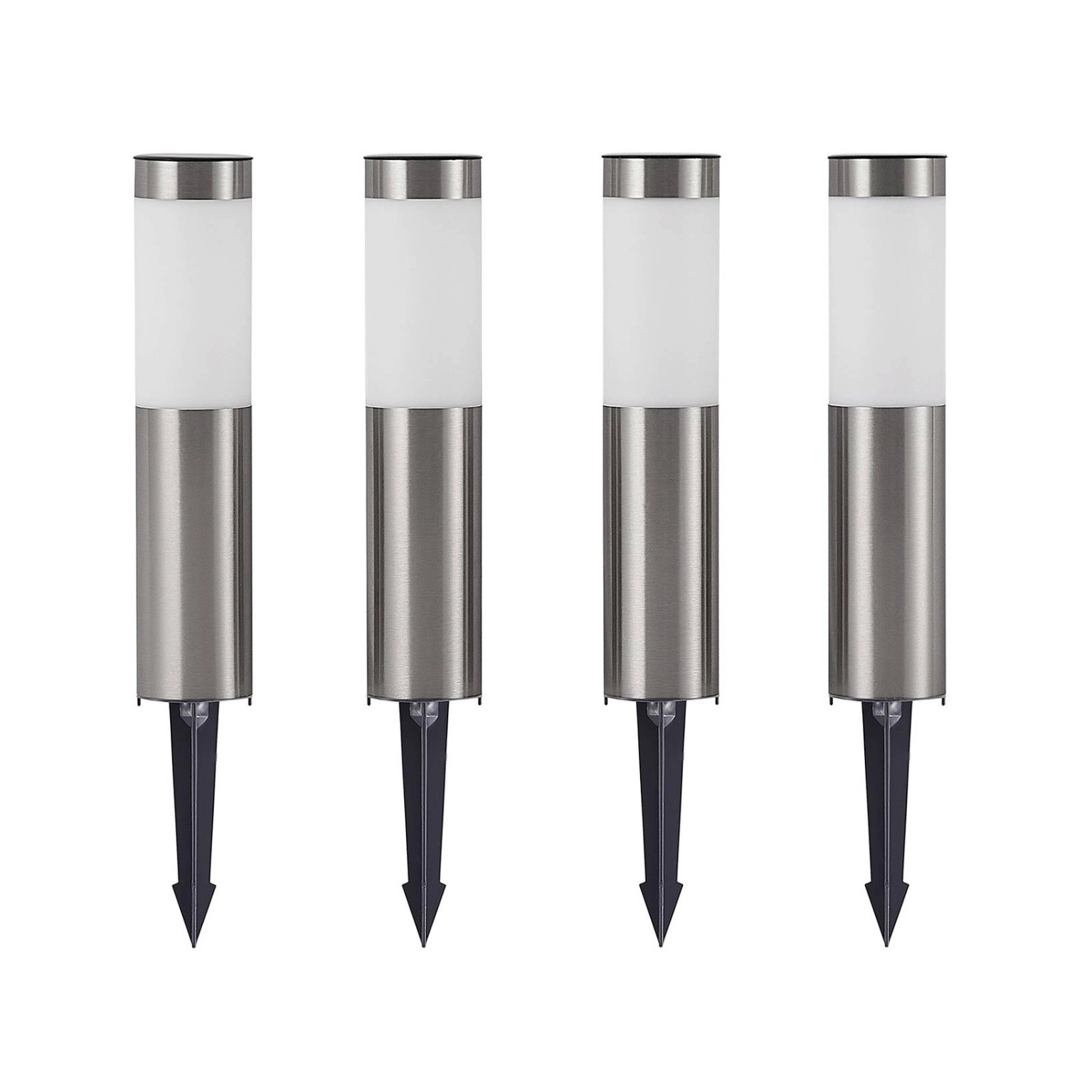 Lindby 4er Set LED Solarleuchten Sirita 9929017 Spritzwassergeschützt Modern in Alu aus Edelstahl 1-flammig