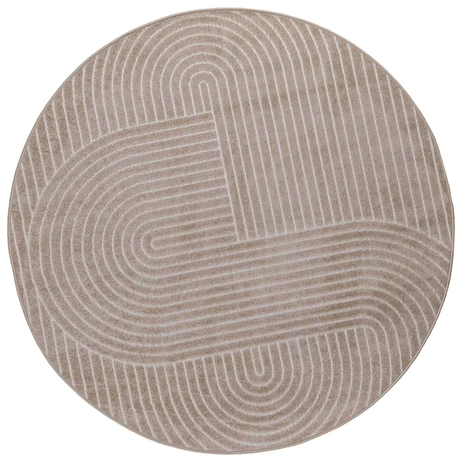 vidaXL Bereichsteppiche Rund PALMERAS Beige Ø 200 CM Polyester 42022595