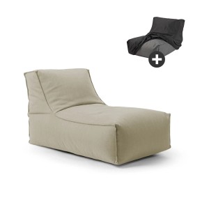 mokebo Outdoor Sitzsack Sundowner in Sand mit Schutzhülle, ideal für Garten & Balkon.