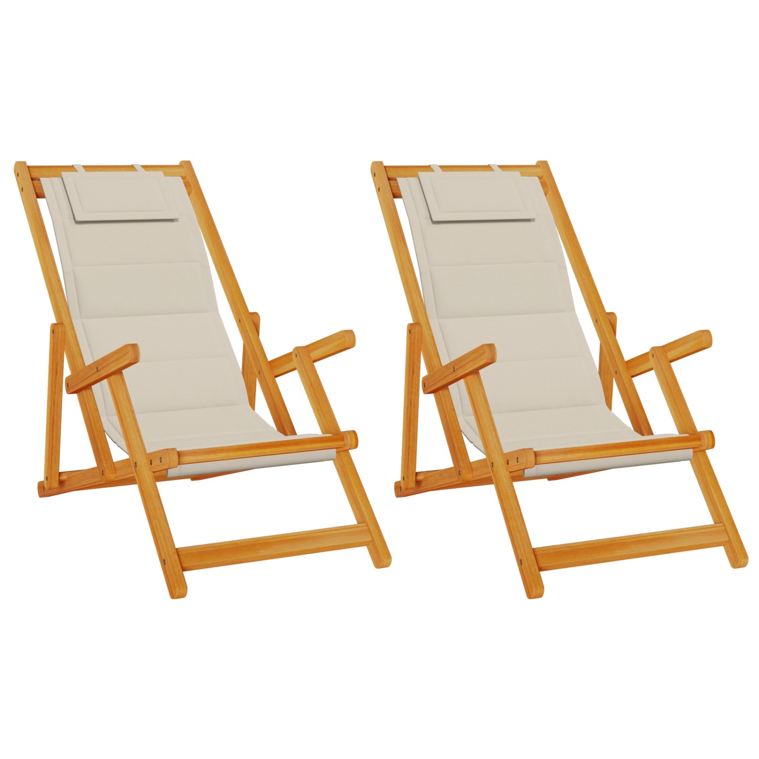 vidaXL Strandstühle 2 Stk Klappbar Taupe Akazienholz & Textilene 3325144 günstig online kaufen