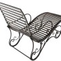 Elegante CLP Gartenliege Amiens in Bronze aus Metall mit geschwungenem Lattenrost und antikem Dekor.