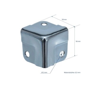 HMF 14965-09 Eckenschutz aus Metall für Koffer 8 Stück 18 x 18 x 18 mm Silber Verzinkt