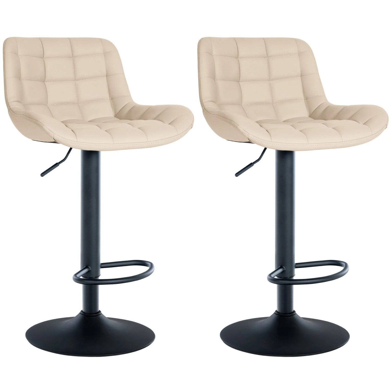 CLP 2er Set Barhocker Tover creme/Kunstleder