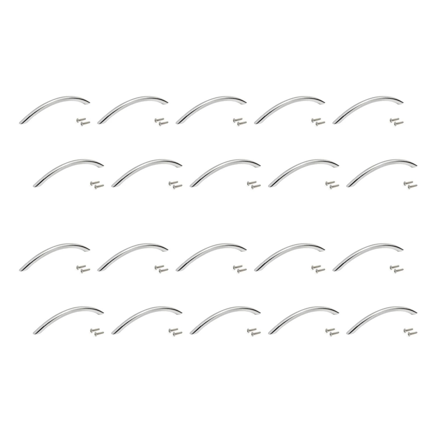 Emuca Lot von 20 Möbelgriffe Utiel L228 mm 192 mm Achsenabstand Stahl Nickel Satiniert