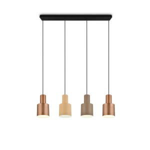 Trio Pendelleuchte Agudo, 4-flammig, Multicolor: Hängelampe in Beige, Coffee, Taupe und Schwarz.