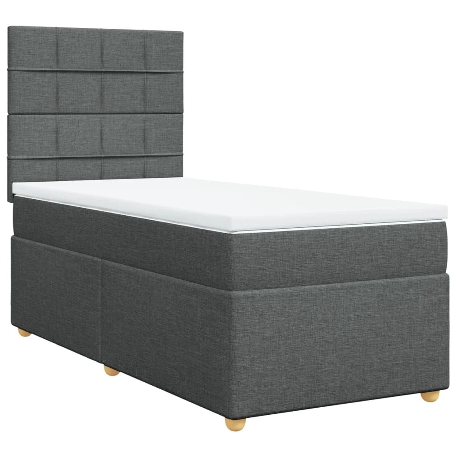 vidaXL Boxspringbett mit Matratze Dunkelgrau 90x200 cm Stoff2105643 günstig online kaufen