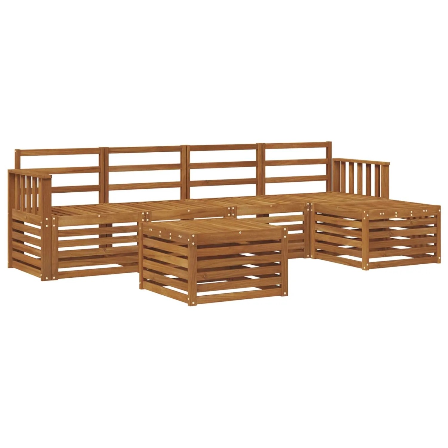 vidaXL Sofagarnituren 6 Tlg Natur Massivholz Akazie 3374679