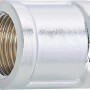 Verchromte Gewinde-Muffe aus Messing, 14,9 mm (Rp 3/8) für Gewindefittings.