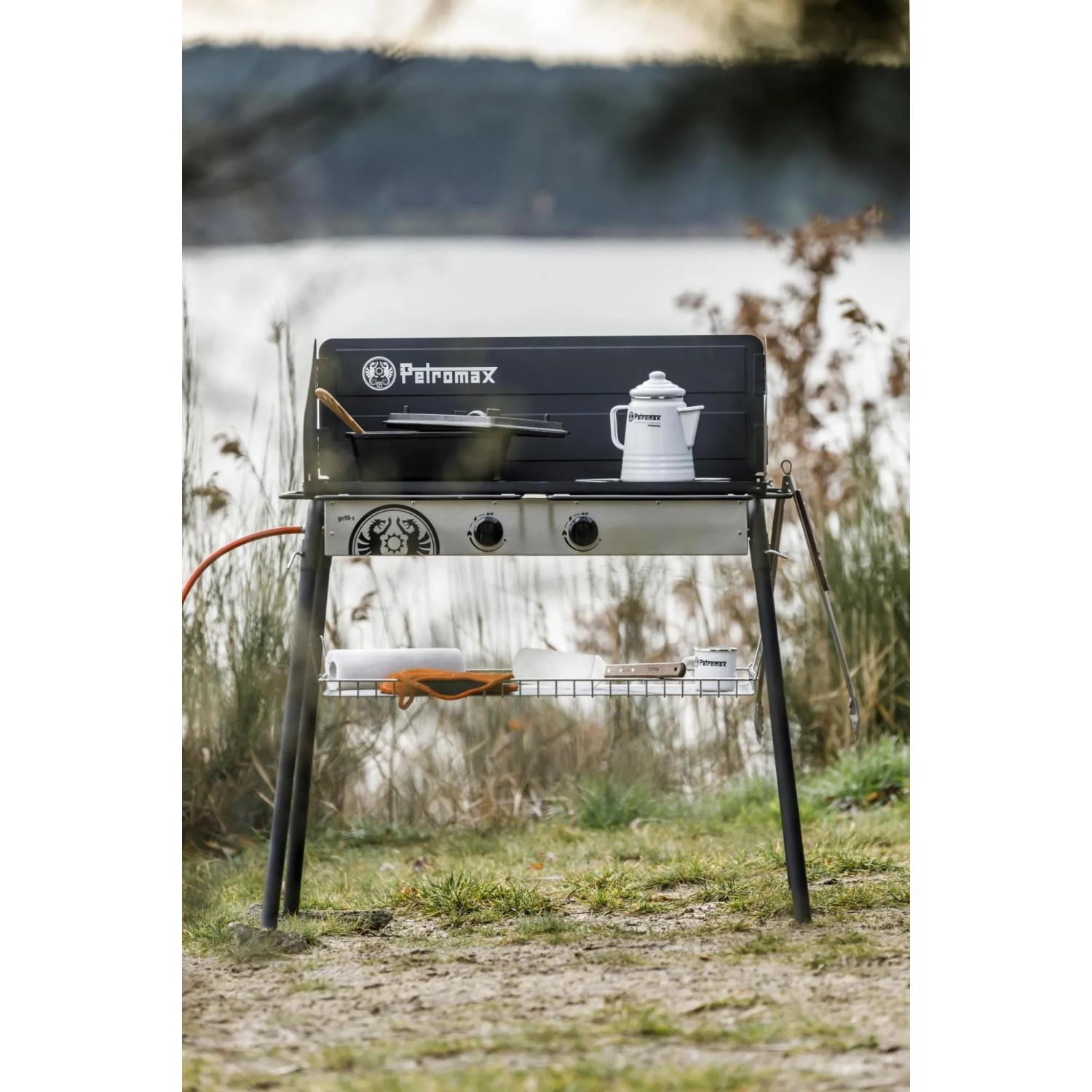 Petromax Ablagekorb 85 cm für Feuertopf-/Gastisch FE90, Grillutensil für mehr Stauraum beim Kochen.