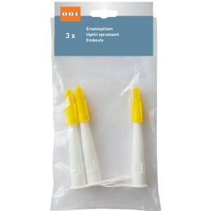 OBI Ersatzspitzen, 3 Stück für Silikonkartuschen, gelb/weiß.