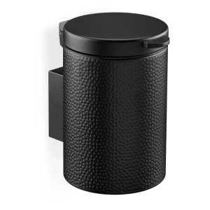 Schwarzer Relaxdays Kosmetikeimer zur Wandmontage, 3L, mit Softclose-Funktion. Badaccessoire für mehr Hygiene.