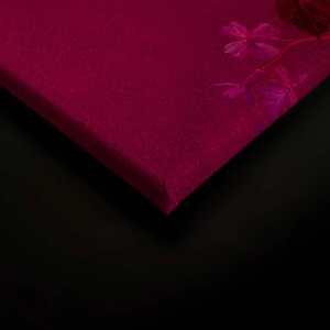 Pinkes Leinwandbild mit Blumen im Stillleben Stil. Wanddeko für Wohn- und Schlafzimmer.