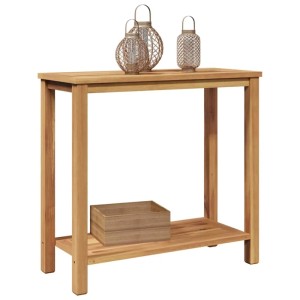 vidaXL Couchtisch mit Speicher Braun 85 x 35 x 75 cm Teak-Massivholz 42002311