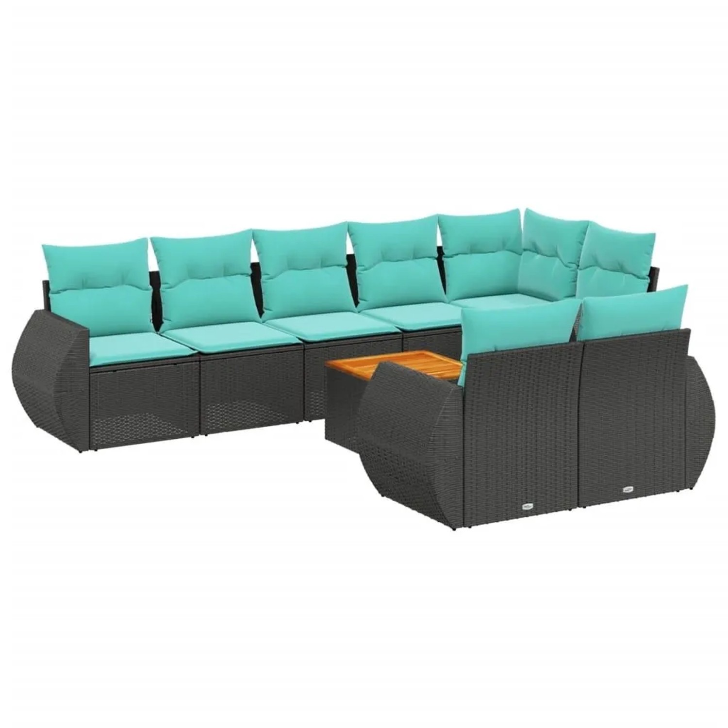 vidaXL 9-Tlg Gartensofa-Set mit Kissen Schwarz Polyrattan 3225091 günstig online kaufen