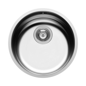 Runde Pyramis Edelstahlspüle CR Ø 43 cm, Aufsicht. Spülbecken für Küchen.