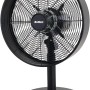 Mattschwarzer DEKO-ELEKTRO Tischventilator Stratos Design B 510 mit Metallkorb und drei Geschwindigkeiten.